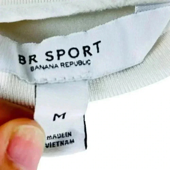 Banana Republic BR Sport Women M White Oversized T-Shirt Short Sleeve Crew Neck - Picture 3 of 6